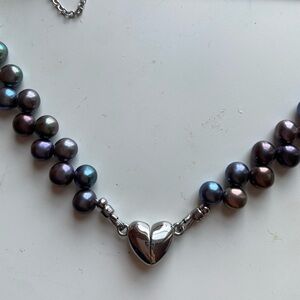 black keshi pearl necklace bracelet and earrings set